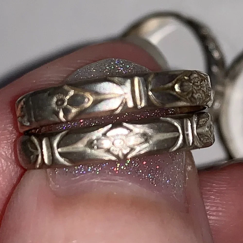 Sterling Silver Floral Design Ring, Size 3 1/4